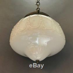 Decorative Milk Glass Library Pendant