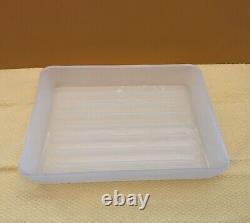 Depression Era Clambroth White Opaline Milk Glass Refrigerator Tray