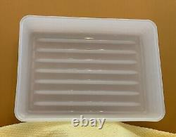 Depression Era Clambroth White Opaline Milk Glass Refrigerator Tray