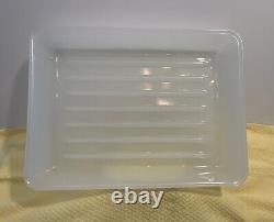 Depression Era Clambroth White Opaline Milk Glass Refrigerator Tray