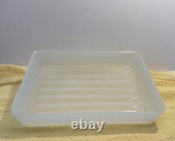 Depression Era Clambroth White Opaline Milk Glass Refrigerator Tray