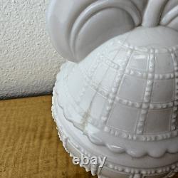 Depression Milk Glass Imperial Beaded Block Pear Shaped Candy Dish