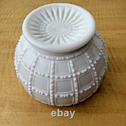 Depression Milk Glass Imperial Beaded Block Pear Shaped Candy Dish