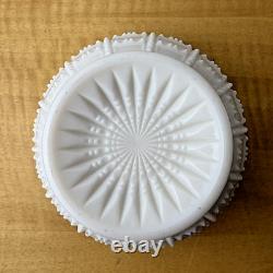 Depression Milk Glass Imperial Beaded Block Pear Shaped Candy Dish