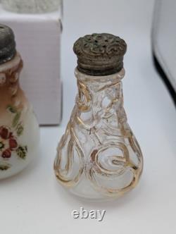 EAPG 1800's Milk Glass Salt Pepper Shakers Rare Lot Of 11 Satsum Painted Goose