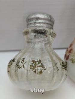 EAPG 1800's Milk Glass Salt Pepper Shakers Rare Lot Of 11 Satsum Painted Goose