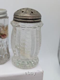EAPG 1800's Milk Glass Salt Pepper Shakers Rare Lot Of 11 Satsum Painted Goose