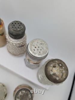 EAPG 1800's Milk Glass Salt Pepper Shakers Rare Lot Of 11 Satsum Painted Goose