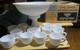 Early American Mckee The Concord Milk Glass 14 Pc Pedestal Punchbowl Set With Box