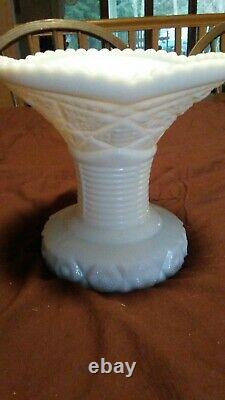 Early American White Milk Glass Punch Bowl Set
