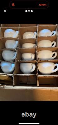 Early Americas Vintage Milk Glass Punch Bowl And Cups Complete Set With Box