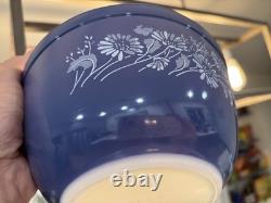 Excellent PYREX Blue Colonial Mist Set-4 Nesting Mixing Bowls #401,402,403,404