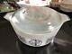 Extremely Rare/htf Pyrex White Gold Hex Signs 475 Casserole With Lid
