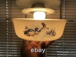 Extremely Rare! One Of A Kind! Pyrex JAJ Wild Foul Ducks 043 With Lid & Cradle