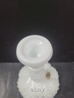FENTON 2 Piece Centerpiece Peg Candlestick Bowl Hobnail Milk Glass