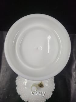FENTON 2 Piece Centerpiece Peg Candlestick Bowl Hobnail Milk Glass