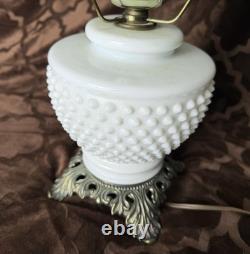FENTON Vintage Hurricane Lamp, White Milk Glass (Free Shipping)