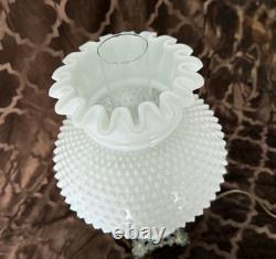FENTON Vintage Hurricane Lamp, White Milk Glass (Free Shipping)