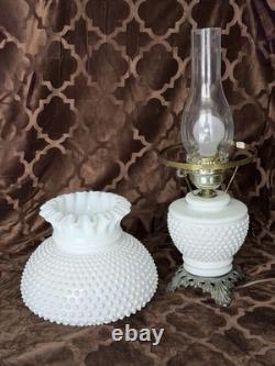 FENTON Vintage Hurricane Lamp, White Milk Glass (Free Shipping)