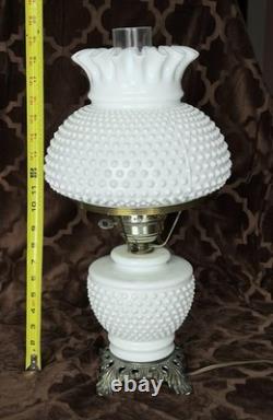 FENTON Vintage Hurricane Lamp, White Milk Glass (Free Shipping)