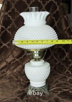 FENTON Vintage Hurricane Lamp, White Milk Glass (Free Shipping)
