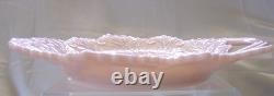 FENTON11.5CAKE PLATEMINT+PERFVINTAGE50sPASTEL PINK MILK GLASSLEAFHANDLED