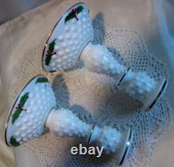 FENTONHND PAINTHOLLY6PRCANDLE STICKSMILK GLASSHOBNAILMINTSRCc1974 ONLY
