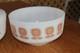 Federal Glass Co Sunflower Print On White Milk Glass Serving/mixing Bowl, Usa