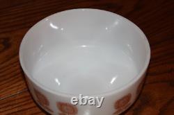 Federal Glass Co Sunflower Print on White Milk Glass Serving/Mixing Bowl, USA