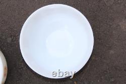 Federal Glass Co Sunflower Print on White Milk Glass Serving/Mixing Bowl, USA