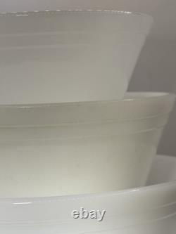 Federal Glass Nesting Mixing Bowl Set White Milk Glass Set of 5 9876 5