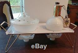 Federal Gold Stars Atomic OvenWare Chafing Dish with Starline Rodney Kent Pitcher
