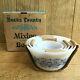 Federal Milk Glass Blue Bucks County Mixing Baking Bowls Vintage Mint Boxed Set