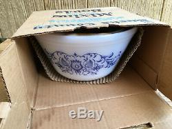 Federal Milk Glass Blue Bucks County Mixing Baking Bowls Vintage MINT BOXED SET