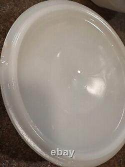 Federal Milk Glass Red Daisy Milk Glass Bowl 6 5/8