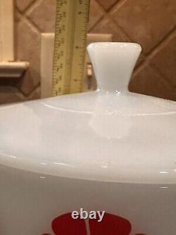 Federal Milk Glass Red Daisy Milk Glass Bowl 6 5/8