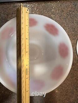 Federal Milk Glass Red Daisy Milk Glass Bowl 6 5/8