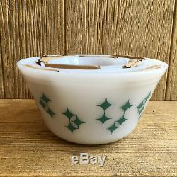 Federal Milk Glass Turquoise Twinkle Stars Mixing Nesting Bowls Vintage Mint Box