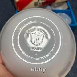 Federal Milk glass aurora salad bowl 6 -piece set white Pre-owned Unused