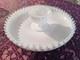 Fenton 13.5 Mid-century Modern Chip Bowl Set. Crimped Edge Milk Glass. Vintage