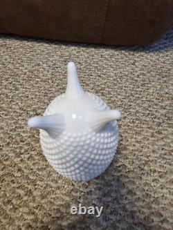 Fenton 8 1/2 White Hobnail Milk Glass 3 Toed Vase Very Rare
