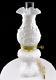 Fenton #9105 Signed Milk Glass Poppy 3 Piece 17 3/8 Oil Electric Hurricane Lamp