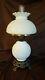 Fenton Art Glass Milk Glass Hobnail Gone With The Wind Lamp 3 Piece