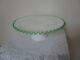 Fenton Art Glass White Milk Glass Green Crest Pedestal Cake Plate Stand Vintage
