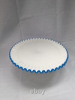 Fenton BLUE CREST Pedastal Cake Stand 13 Rare Color