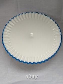 Fenton BLUE CREST Pedastal Cake Stand 13 Rare Color