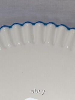 Fenton BLUE CREST Pedastal Cake Stand 13 Rare Color