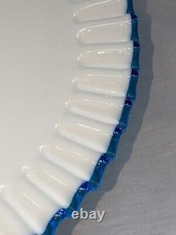 Fenton BLUE CREST Pedastal Cake Stand 13 Rare Color