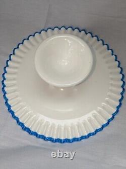 Fenton BLUE CREST Pedastal Cake Stand 13 Rare Color