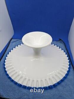 Fenton BLUE CREST Pedastal Cake Stand 13 Rare Color